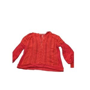 Free People Women's Red Knit Sweater Size Extra Small